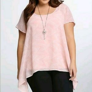 Torrid Feather Print Sharkbite Top